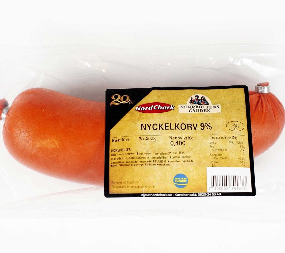 Nyckelkorv 9 %, 400g